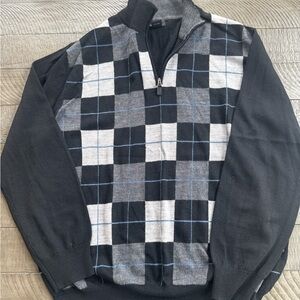 JoS. A. Bank Men’s Black, Blue and Gray Zip Up Sweater